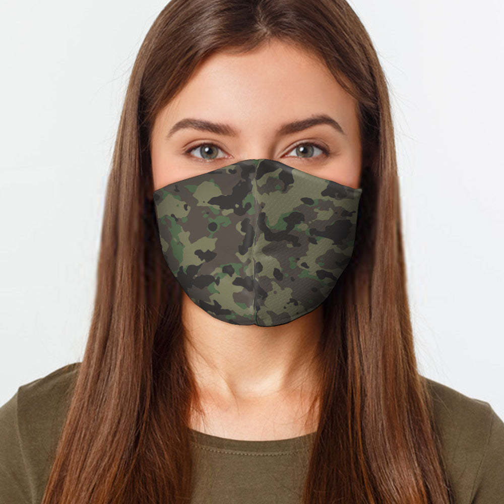 Green Army Camo Face Cover